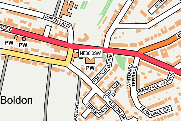 NE36 0SW map - OS OpenMap – Local (Ordnance Survey)