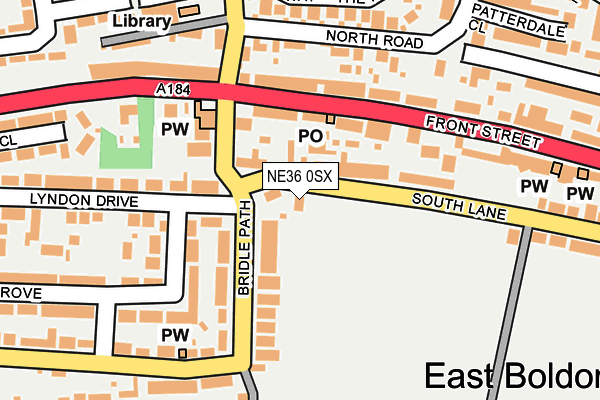 NE36 0SX map - OS OpenMap – Local (Ordnance Survey)