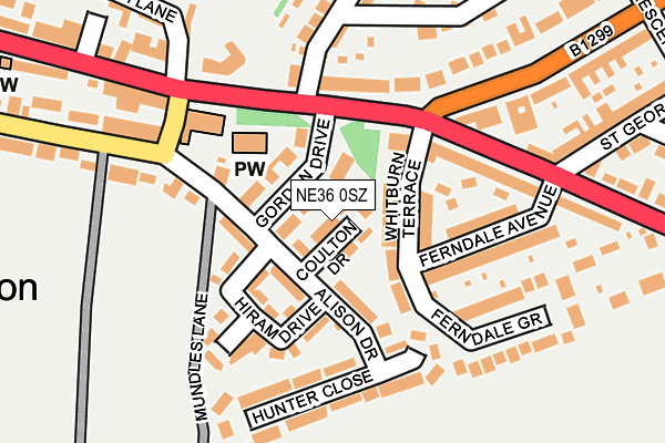 NE36 0SZ map - OS OpenMap – Local (Ordnance Survey)