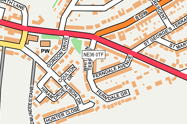 NE36 0TF map - OS OpenMap – Local (Ordnance Survey)