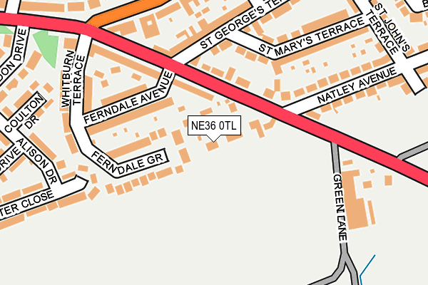NE36 0TL map - OS OpenMap – Local (Ordnance Survey)