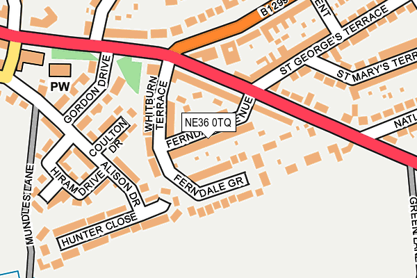 NE36 0TQ map - OS OpenMap – Local (Ordnance Survey)