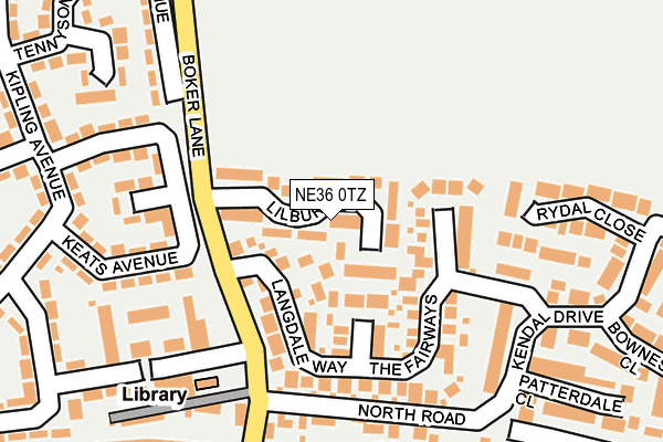 NE36 0TZ map - OS OpenMap – Local (Ordnance Survey)
