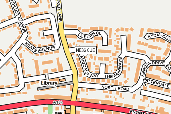 NE36 0UE map - OS OpenMap – Local (Ordnance Survey)
