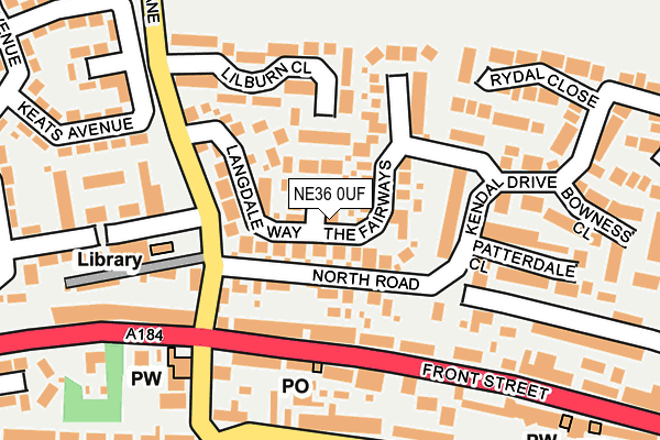 NE36 0UF map - OS OpenMap – Local (Ordnance Survey)