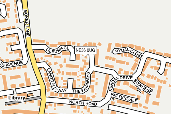 NE36 0UG map - OS OpenMap – Local (Ordnance Survey)