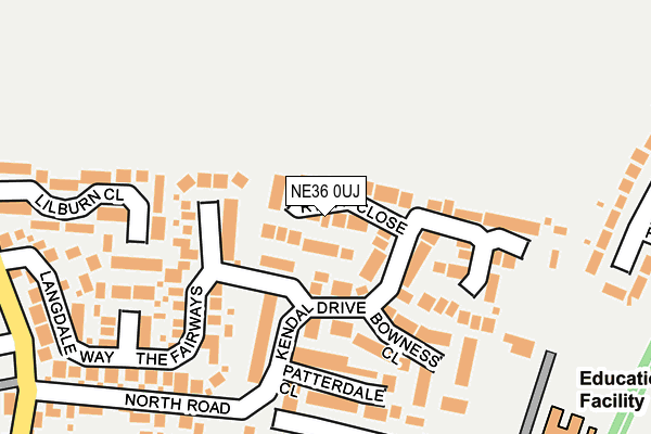 NE36 0UJ map - OS OpenMap – Local (Ordnance Survey)
