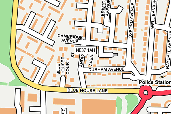 NE37 1AH map - OS OpenMap – Local (Ordnance Survey)