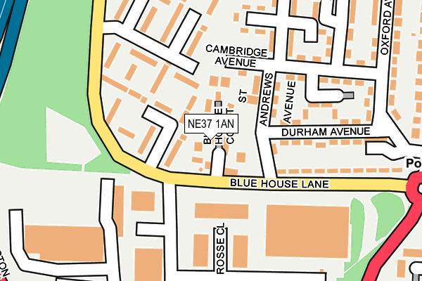 NE37 1AN map - OS OpenMap – Local (Ordnance Survey)