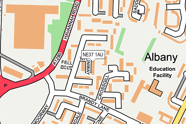 NE37 1AU map - OS OpenMap – Local (Ordnance Survey)