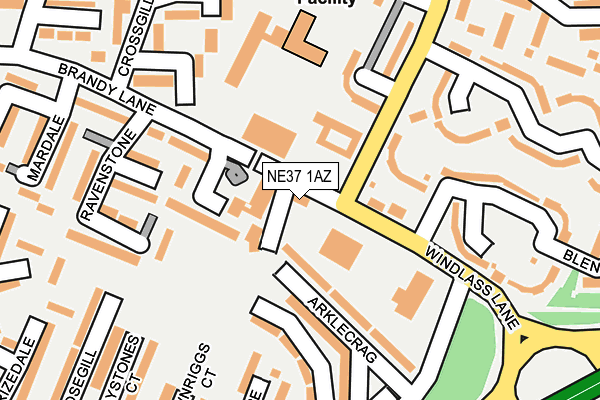 NE37 1AZ map - OS OpenMap – Local (Ordnance Survey)