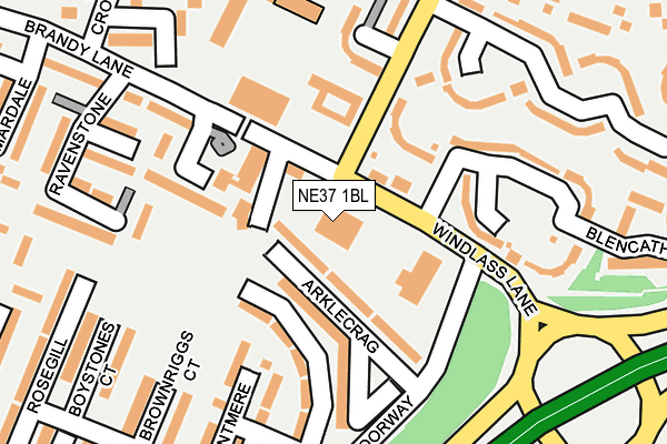 NE37 1BL map - OS OpenMap – Local (Ordnance Survey)