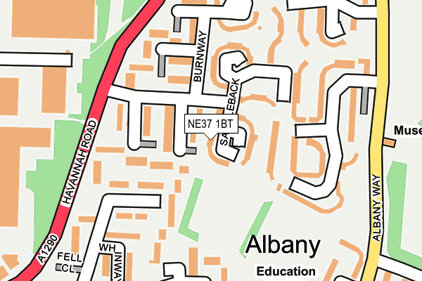 NE37 1BT map - OS OpenMap – Local (Ordnance Survey)
