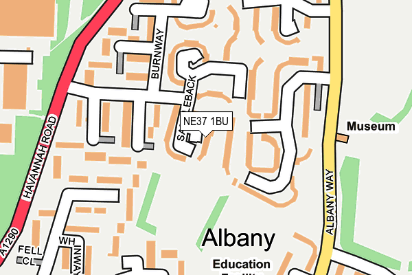 NE37 1BU map - OS OpenMap – Local (Ordnance Survey)