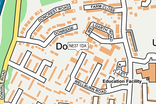 NE37 1DA map - OS OpenMap – Local (Ordnance Survey)