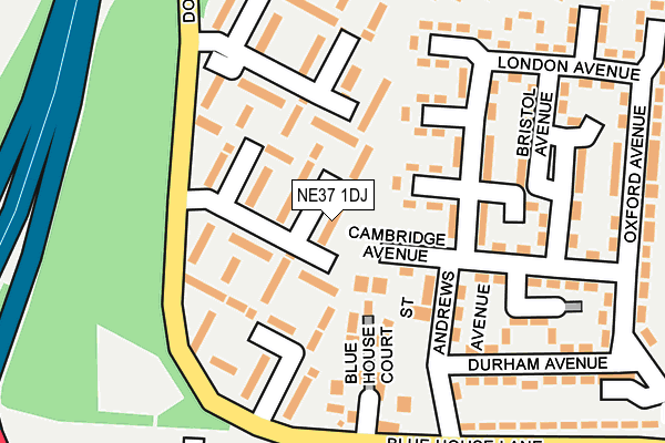 NE37 1DJ map - OS OpenMap – Local (Ordnance Survey)