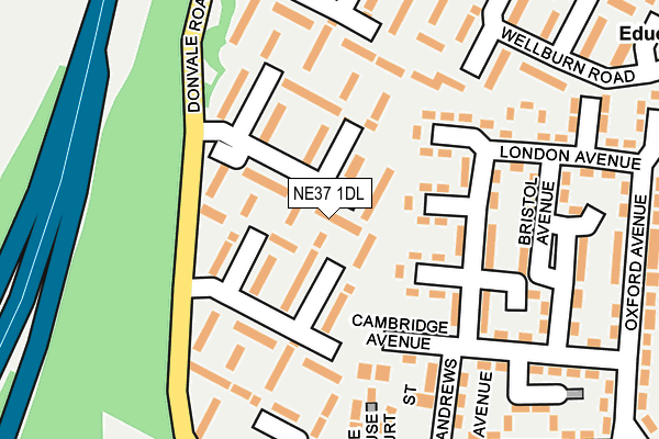 NE37 1DL map - OS OpenMap – Local (Ordnance Survey)