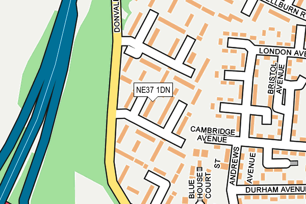 NE37 1DN map - OS OpenMap – Local (Ordnance Survey)