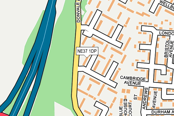 NE37 1DP map - OS OpenMap – Local (Ordnance Survey)