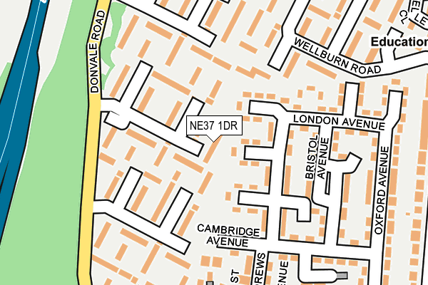 NE37 1DR map - OS OpenMap – Local (Ordnance Survey)