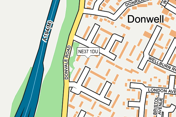 NE37 1DU map - OS OpenMap – Local (Ordnance Survey)