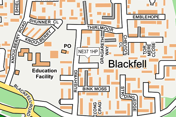 NE37 1HP map - OS OpenMap – Local (Ordnance Survey)