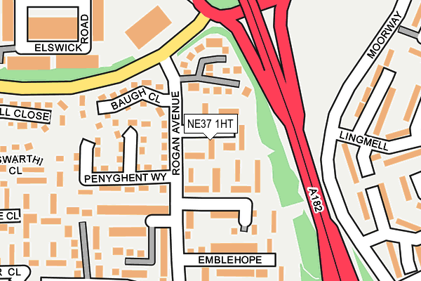NE37 1HT map - OS OpenMap – Local (Ordnance Survey)