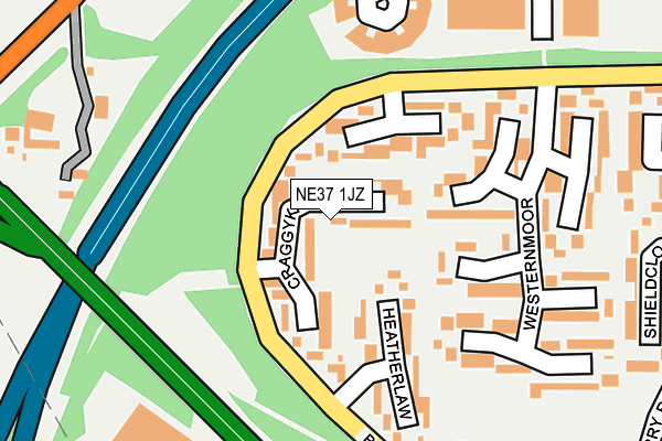 NE37 1JZ map - OS OpenMap – Local (Ordnance Survey)