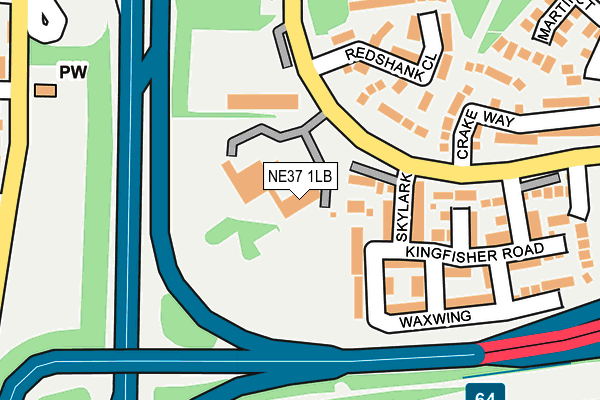 NE37 1LB map - OS OpenMap – Local (Ordnance Survey)