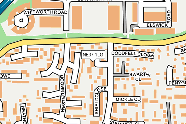 NE37 1LG map - OS OpenMap – Local (Ordnance Survey)