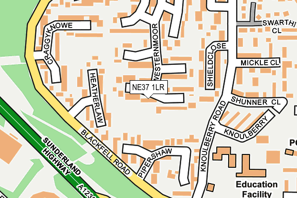 NE37 1LR map - OS OpenMap – Local (Ordnance Survey)