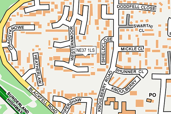 NE37 1LS map - OS OpenMap – Local (Ordnance Survey)