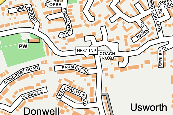 NE37 1NP map - OS OpenMap – Local (Ordnance Survey)