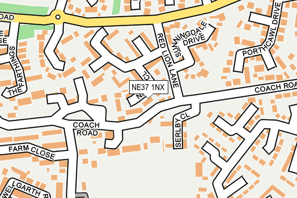 NE37 1NX map - OS OpenMap – Local (Ordnance Survey)