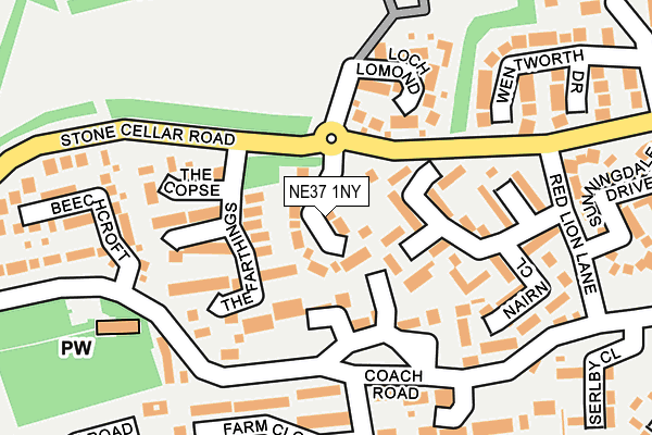 NE37 1NY map - OS OpenMap – Local (Ordnance Survey)
