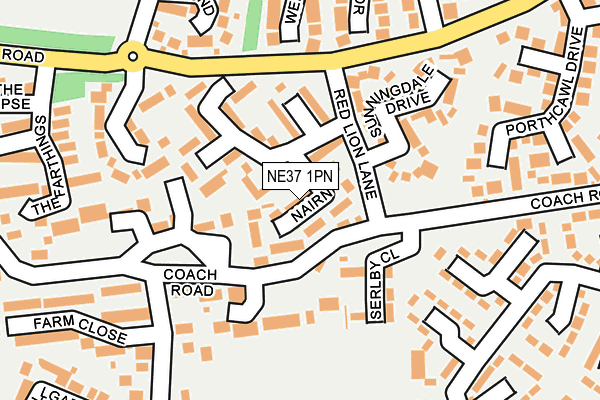 NE37 1PN map - OS OpenMap – Local (Ordnance Survey)