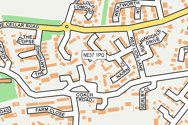 NE37 1PQ map - OS OpenMap – Local (Ordnance Survey)