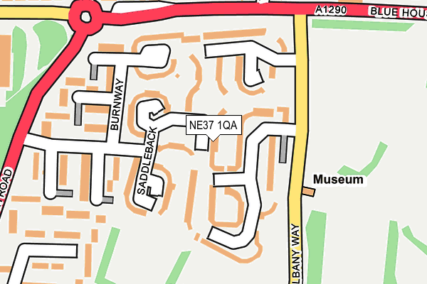 NE37 1QA map - OS OpenMap – Local (Ordnance Survey)