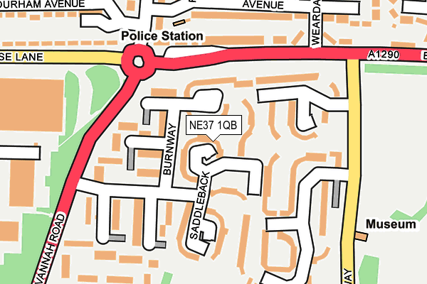 NE37 1QB map - OS OpenMap – Local (Ordnance Survey)
