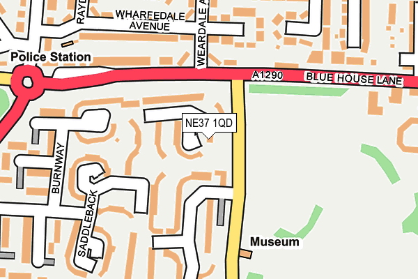 NE37 1QD map - OS OpenMap – Local (Ordnance Survey)