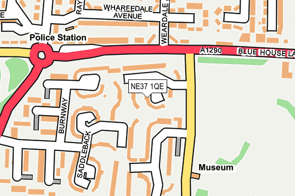 NE37 1QE map - OS OpenMap – Local (Ordnance Survey)