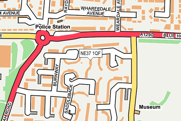 NE37 1QF map - OS OpenMap – Local (Ordnance Survey)
