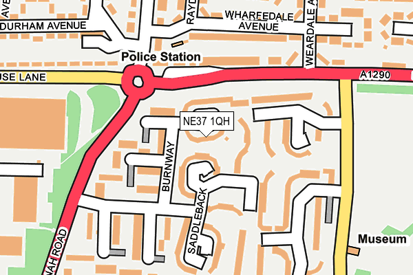 NE37 1QH map - OS OpenMap – Local (Ordnance Survey)