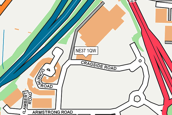 NE37 1QW map - OS OpenMap – Local (Ordnance Survey)