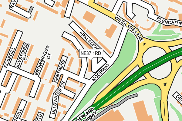NE37 1RD map - OS OpenMap – Local (Ordnance Survey)