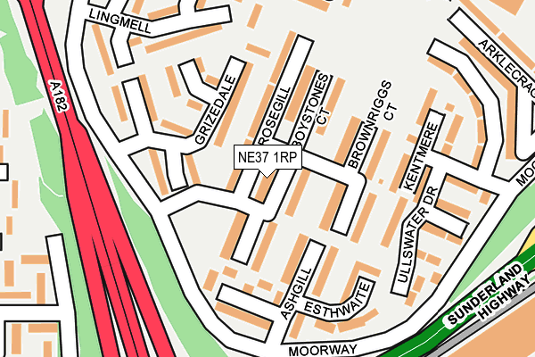 NE37 1RP map - OS OpenMap – Local (Ordnance Survey)