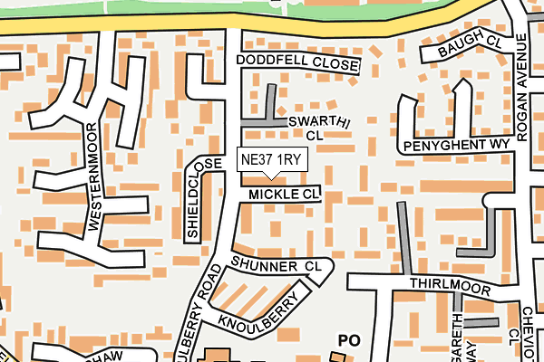 NE37 1RY map - OS OpenMap – Local (Ordnance Survey)