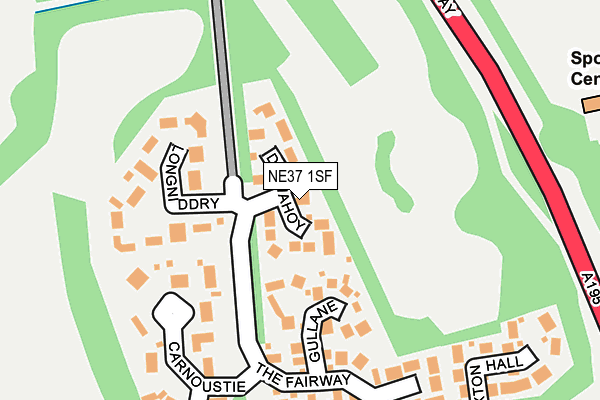 NE37 1SF map - OS OpenMap – Local (Ordnance Survey)