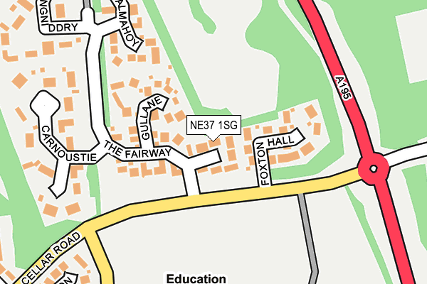 NE37 1SG map - OS OpenMap – Local (Ordnance Survey)