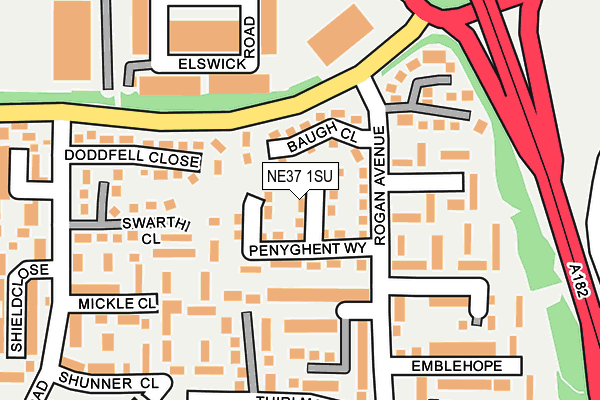 NE37 1SU map - OS OpenMap – Local (Ordnance Survey)